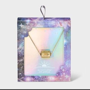 14K Gold Dipped Cubic Zirconia Brass Rising Sun Spinner Pendant Necklace NWT